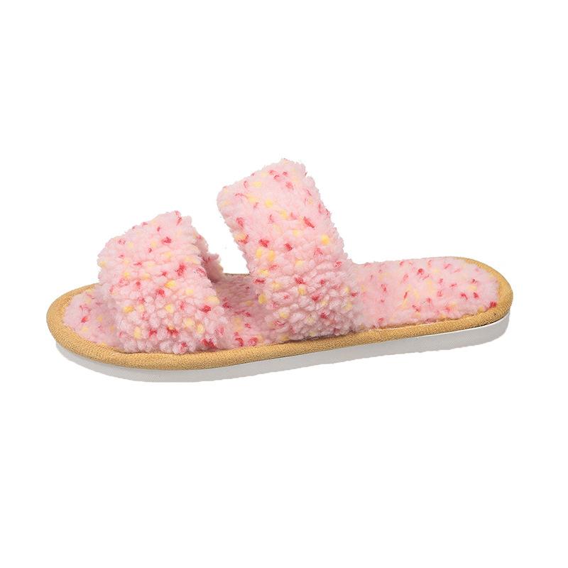 Large Size Women's Plush Shoes Autumn Winter Warm Non Slip Indoor Cotton Slippers Lightweight Comfortable Soft Sole Home Shoes