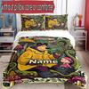 3pcs Duvet Cover Set (1*Duvet Cover + 2*Pillowcase, Without Core), Custom Name Masha and the Bear Pattern Bedding Set, Home Bedroom Decor Gift