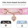 PU Leather Dog Collar With Rhinestones Love Heart Pendant Pet Necklace Collar For Dog Cats Birthday Party Dressingup