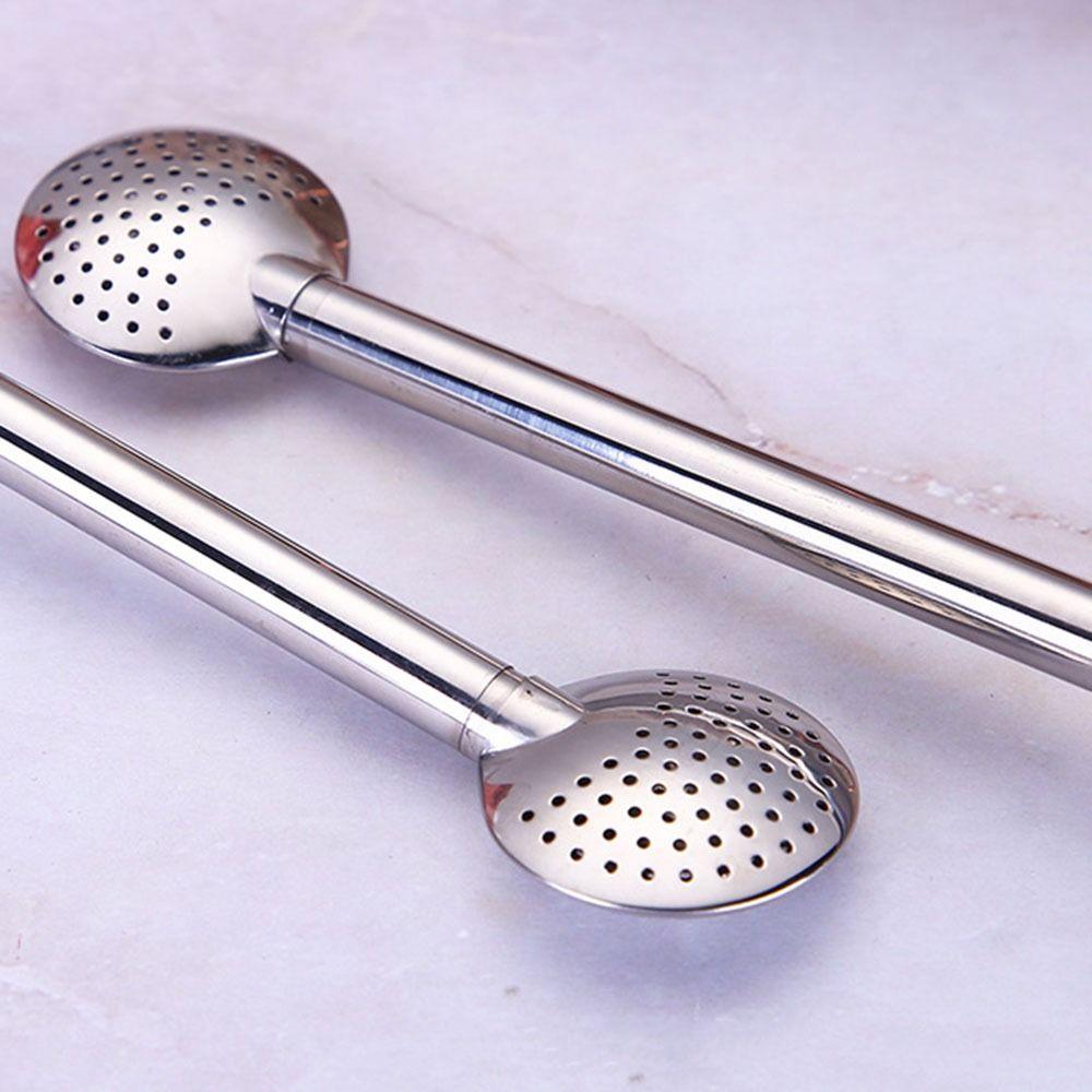 Removable Stainless Steel Straw Reusable Filter Spoon Straw Drinking Straw Spoon  Tea Drinking