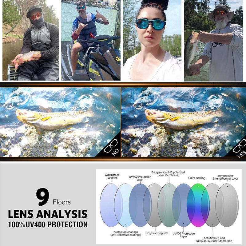 Outdoor Polarized Sunglasses Men Sport Fishing Sun Glasses Vintage Uv400 Protection Driving Eyeglasses Women Hiking