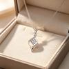 925 Sterling Silver Twist Pendant Necklace for Women Round Cut Purple/White Zircon Infinity Love Necklace Bridal Wedding Jewelry