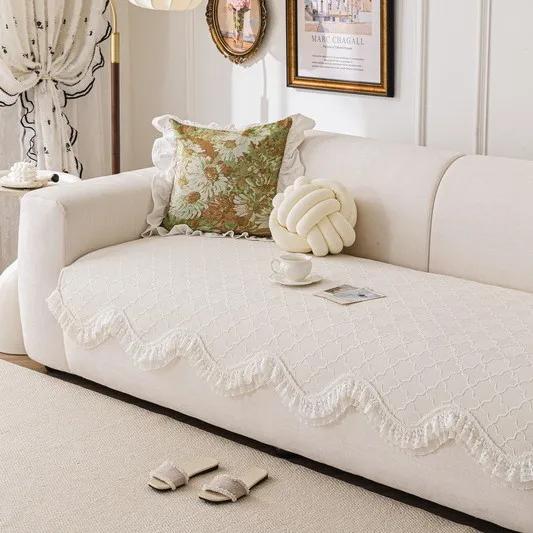 Cream Style Sofa Cushion Four Seasons Universal 2025 New High-grade One-piece Non-slip Fall/Winter Sofa Cushion Cover Cloth