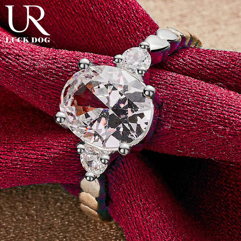 925 Sterling Silver AAA Zirkonový prsten Módní svatební šperky