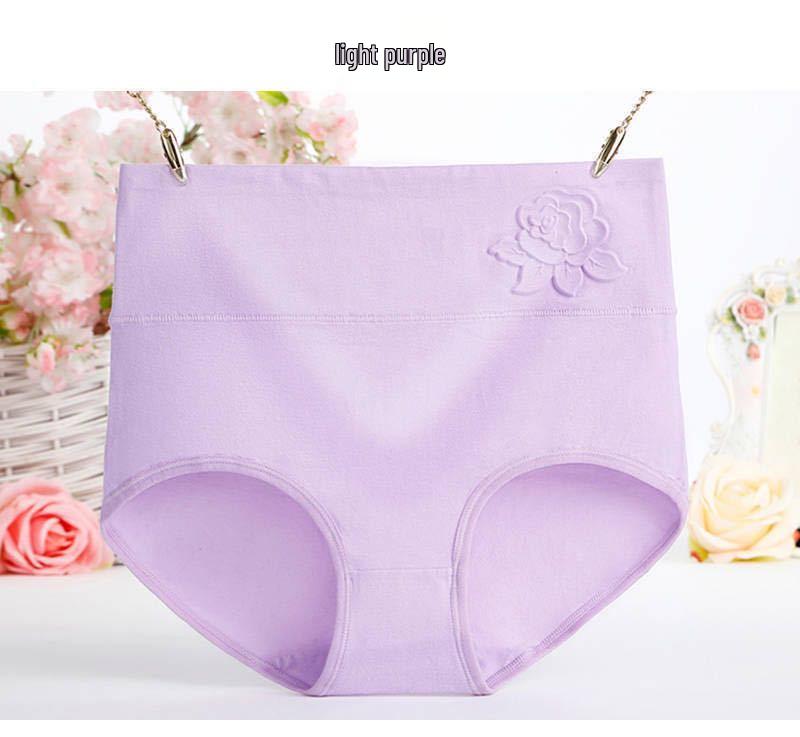 Plus Size Women's Antibacterial Cotton Panties - Tummy Control, Hip Lifting, High Waist Briefs