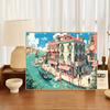 1000pcs Jigsaw Puzzle Art Wall Decoration -Beautiful Landscape of Huts on The Shore of Water Town Jigsaw Puzzle Room Home Wall Art Decoration Suitable