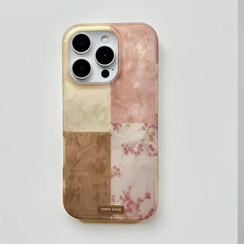 

Цветочный пэчворк вихревой узор чехол для телефона для iPhone 16 Pro Max 16E 15 14 13 12 11 XS Max X XR 7 8 Plus SE2 16 противоударный чехол For iPhone 16e