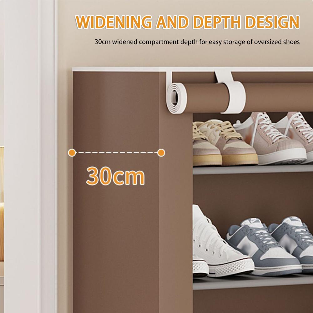 Shoe Rack with Dustproof Cover 4 Tier Multipurpose Shoe Rack Multiuse Wide Space Storage Rack for Footwear