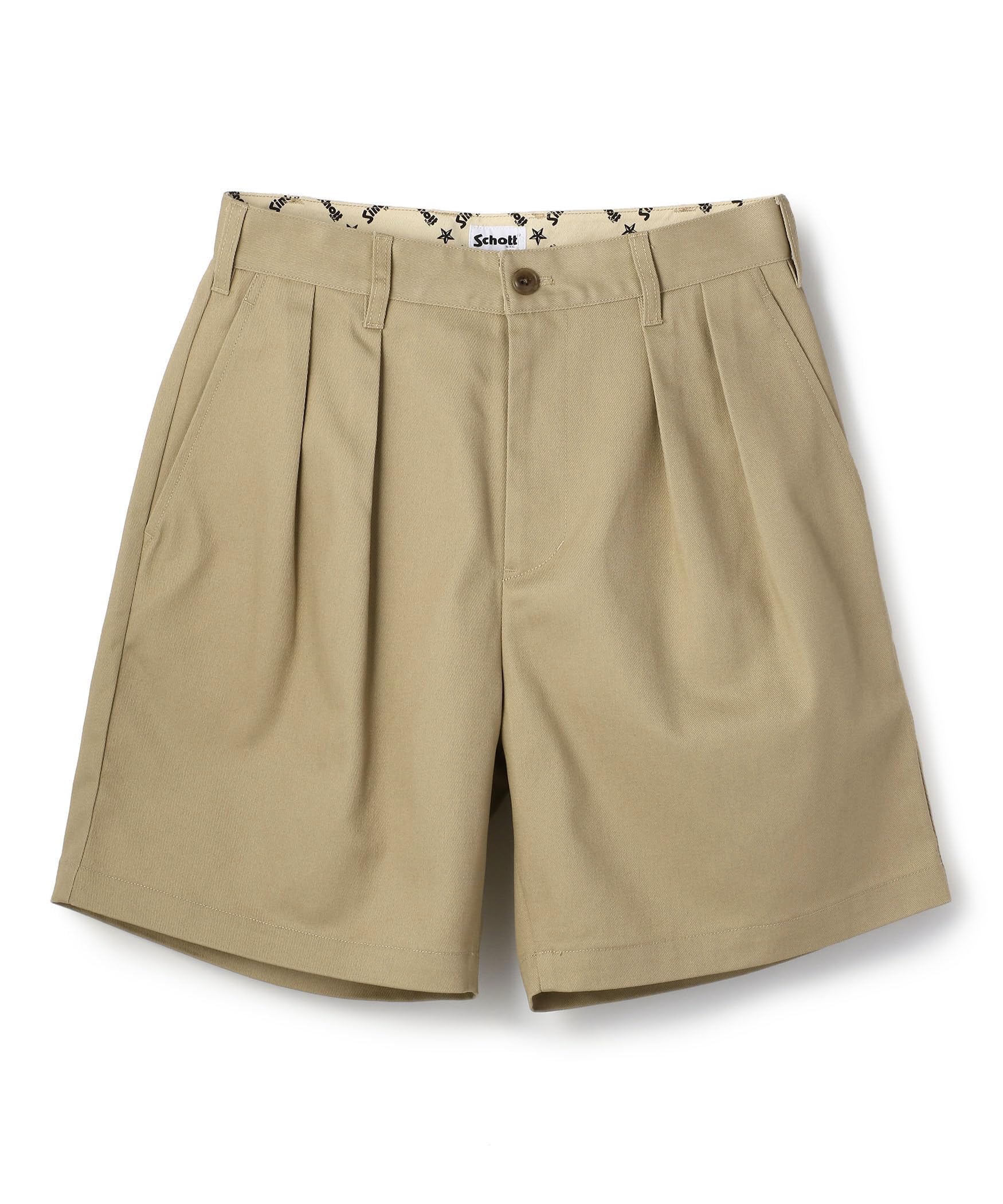 

Schott TC Double Pleated Shorts, Men s XL (180), Khaki, 782-5913001