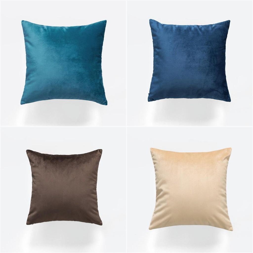 Style Contemporary Simple Solid Color Velvet Pillowcase Home Decorative Cover Cushion