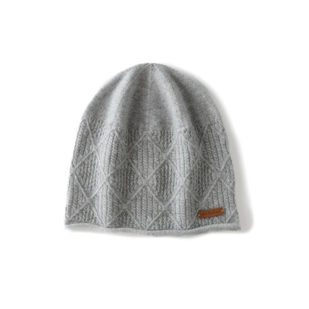 Pure cashmere knitted stacking hat autumn and winter atmosphere with foreign style pullover hat versatile thermal hat