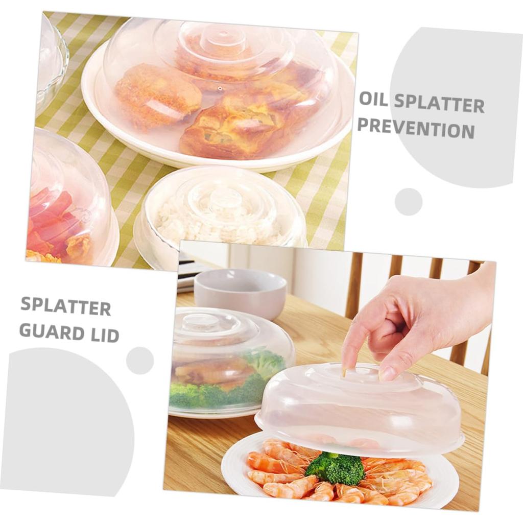 Mipcase 3-teiliger Mikrowellen-Heizdeckel, Mikrowellen-Lebensmittelabdeckung, Mikrowellenherd-Abdeckung, Mikrowellen-Geschirrabdeckung, Transparenter Kunststoff, Wiederverwendbar