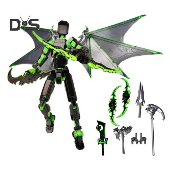 

Фигурка робота с аксессуарами, многосуставная подвижная 3D-печатная модель робота-динозавра, шарнирная фигурка-манекен, украшение для детей и взрослых, подарок A