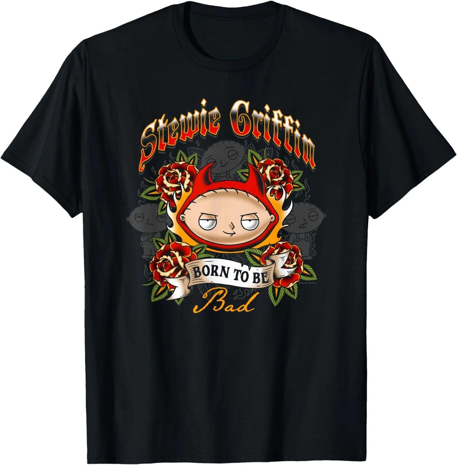 Family Guy Stewie Griffin Born 2 Be Bad Classic Tattoo Style T-Shirt L