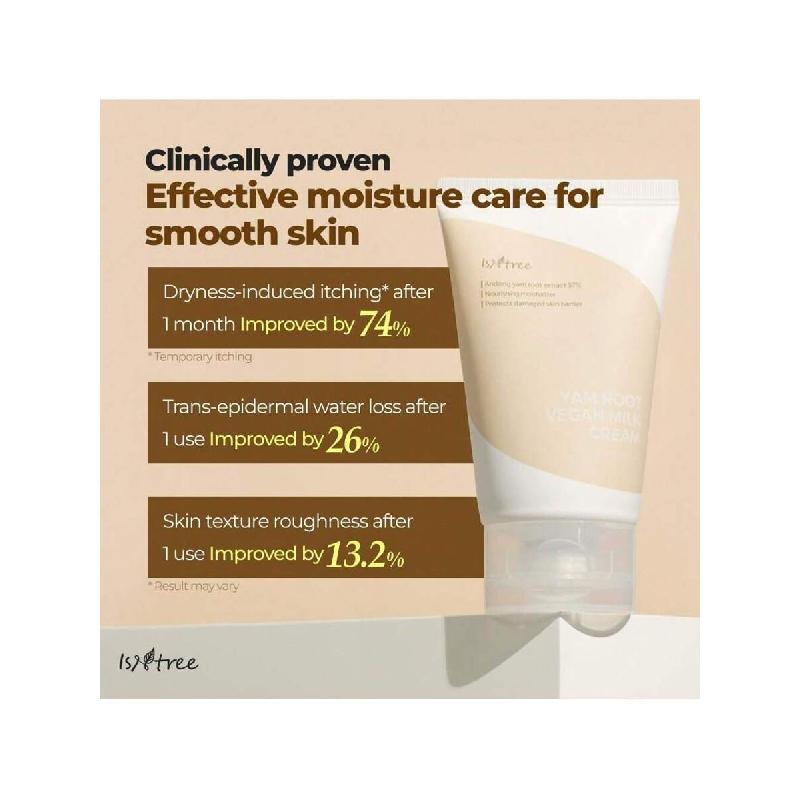 Isntree Yam Root Vegan Milk Cream 80ml | Näringsrik Återfuktare | Vegansk Mjölk Återfuktare | Koreansk Hudvård
