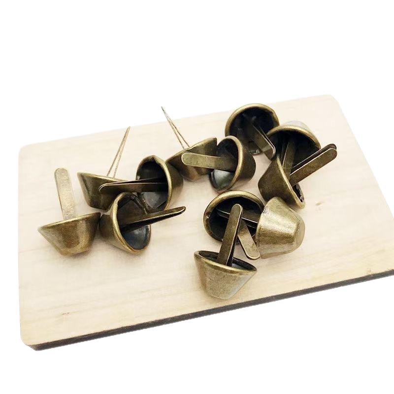 Double Feet Cone-Shaped Leather Bag Studs: DIY Mushroom Studs & Embellishments for Handmade Handbag Bottom Boards.
