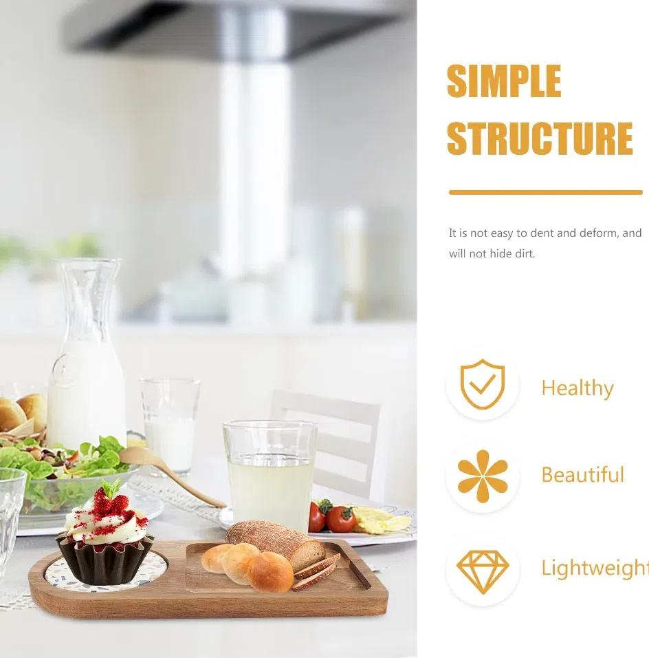 Portable Dessert Tray Solid Wood Dried Fruit Plate Coaster Breakfast Plate Hotel