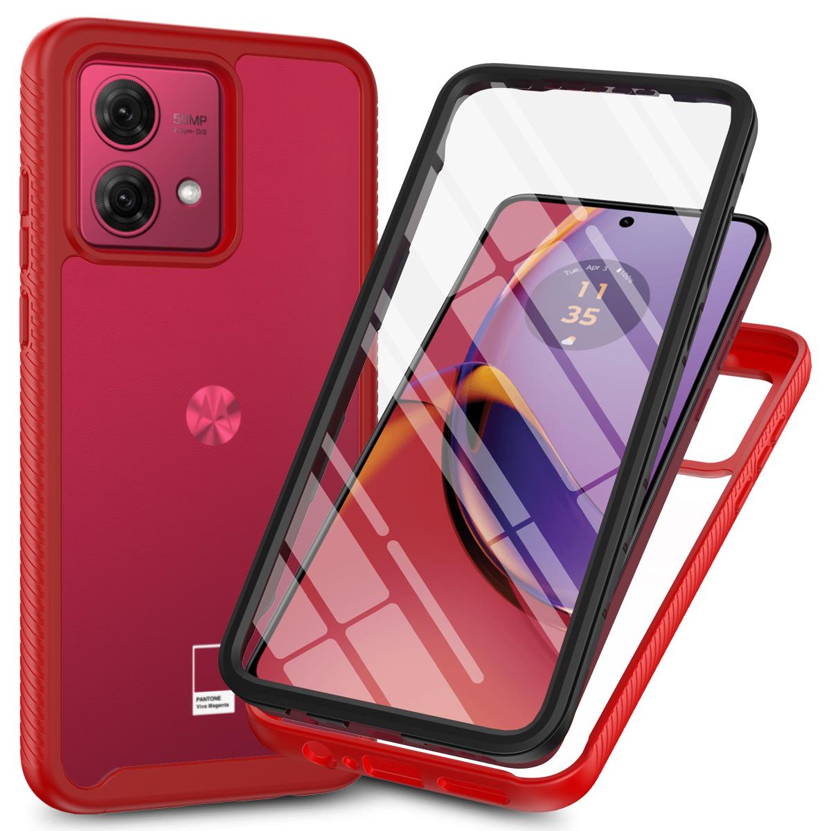 

Защитный чехол для телефона Motorola Moto G84 5G с защитной пленкой для экрана из ПЭТ Red