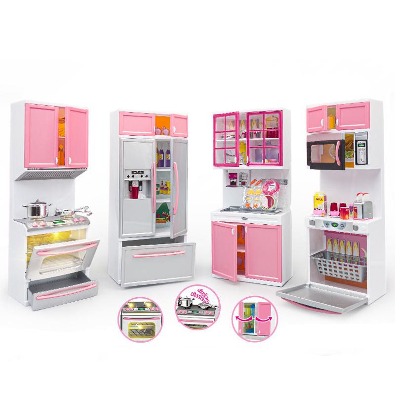 Children'S Kitchen Toy Set Simulation Mini Kitchenware Refrigerator Model Girls Play House Toy Gift Box