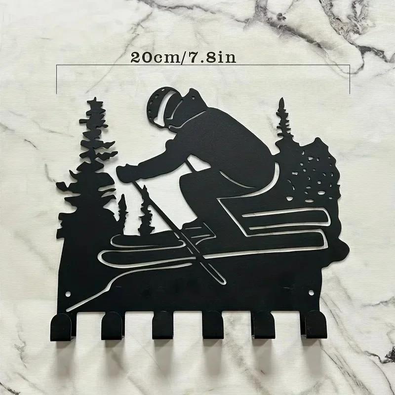 Новый металлический крючок для лыж настенный декор практичный домашний держатель для — фото 3