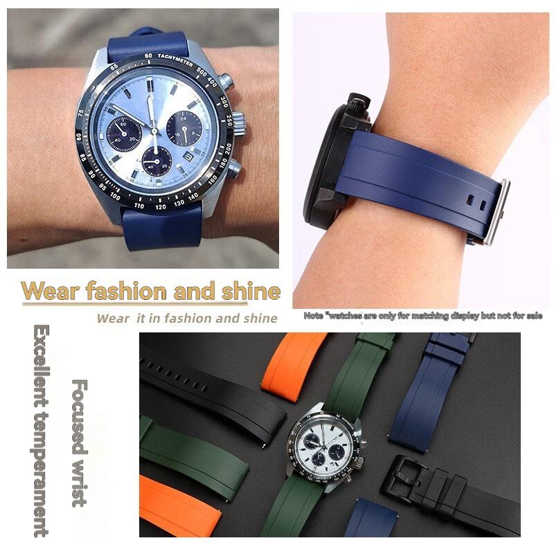 Für Seiko PROSPEX Panda Chronograph SSC813P1/SSC909P1/SSC817P1 Silikon-Gummi-Uhrenarmband – 20mm Weiches Wasserdichtes Armband für Herren
