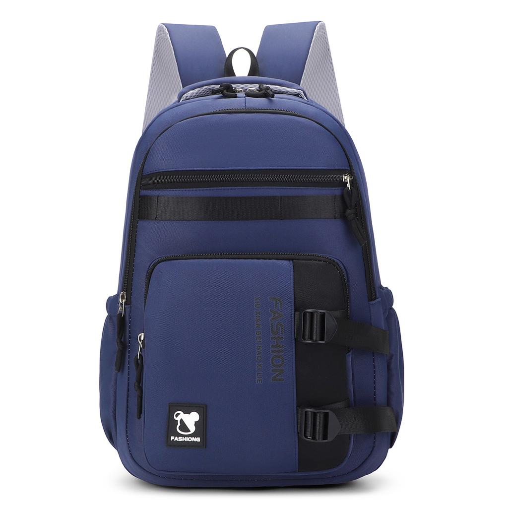 Schoolbag New Tooling Style Boys Schoolbag Fashion Large Capacity Junior High School Students Backpack Travel Solid Color Backpack