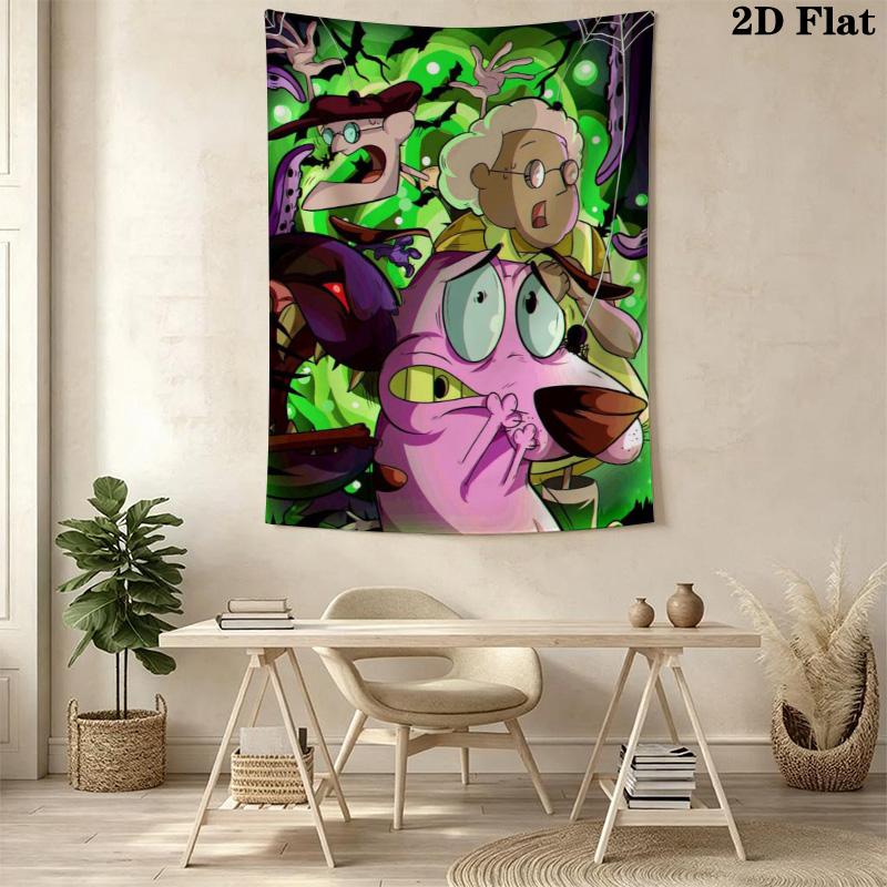 Courage the Cowardly Dog Print Pattern Home Decor Tapestry, Wall Hanging, Decorative RV Wall Cloth.ZGT0914158