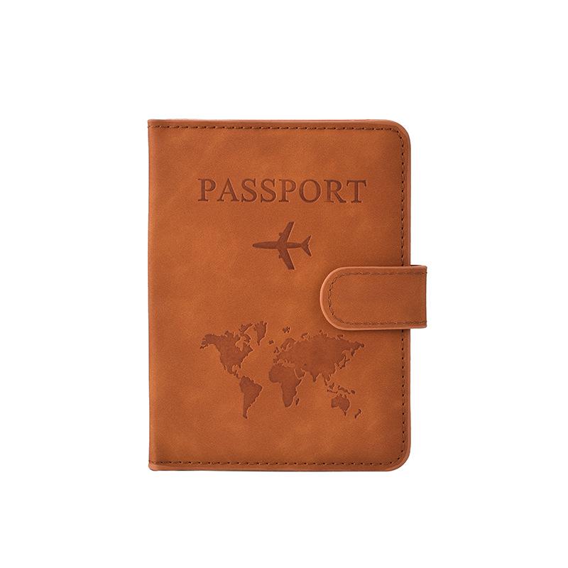 PU Leather Passport Holder with Magnetic Snap Closure, RFID Protection, and Anti-Theft Features – Durable Multifunctional Document Wallet