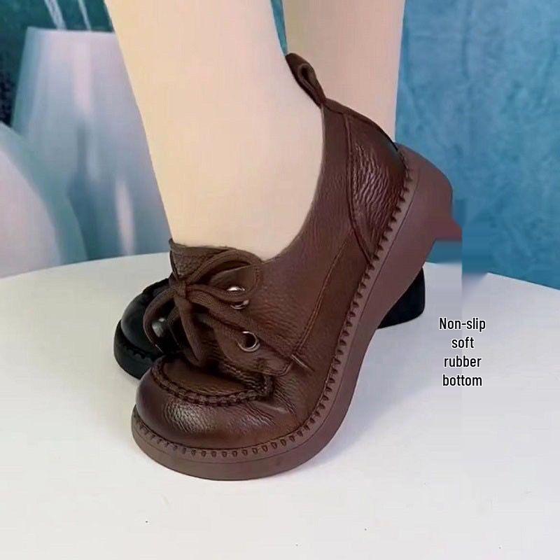 Women's Genuine Leather Soft Sole Loafers - 2025 New Casual Cowhide Shoes