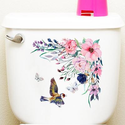 1 Set gut aussehender Wandaufkleber, praktisch, weit verbreitet, auffällig, exquisite, starke Klebrigkeit, Blumen-Wand-Toilettensitz-Aufkleber für die Küche