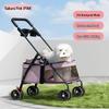 Lightweight Foldable Pet Stroller with Detachable Basket for Dogs and Cats