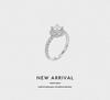 S925 Sterling Silver Twisted Moissanite Ring with Four-Prong Setting for Women