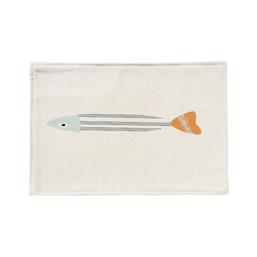 

Льняные салфетки для стола с рыбным принтом, скандинавские подкладки для кухни, обеденного стола, подставки для дисков, подставки для мисок, домашний декор 44x28 см 2/4/6 шт. 2pcs