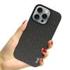IMAK Ruiyi Series for iPhone 16 Pro Case Fabric Texture Leather+PC Phone Back Cover