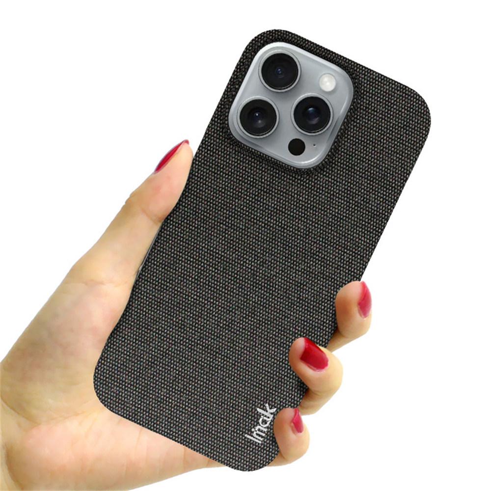 IMAK Ruiyi Series for iPhone 16 Pro Case Fabric Texture Leather+PC Phone Back Cover