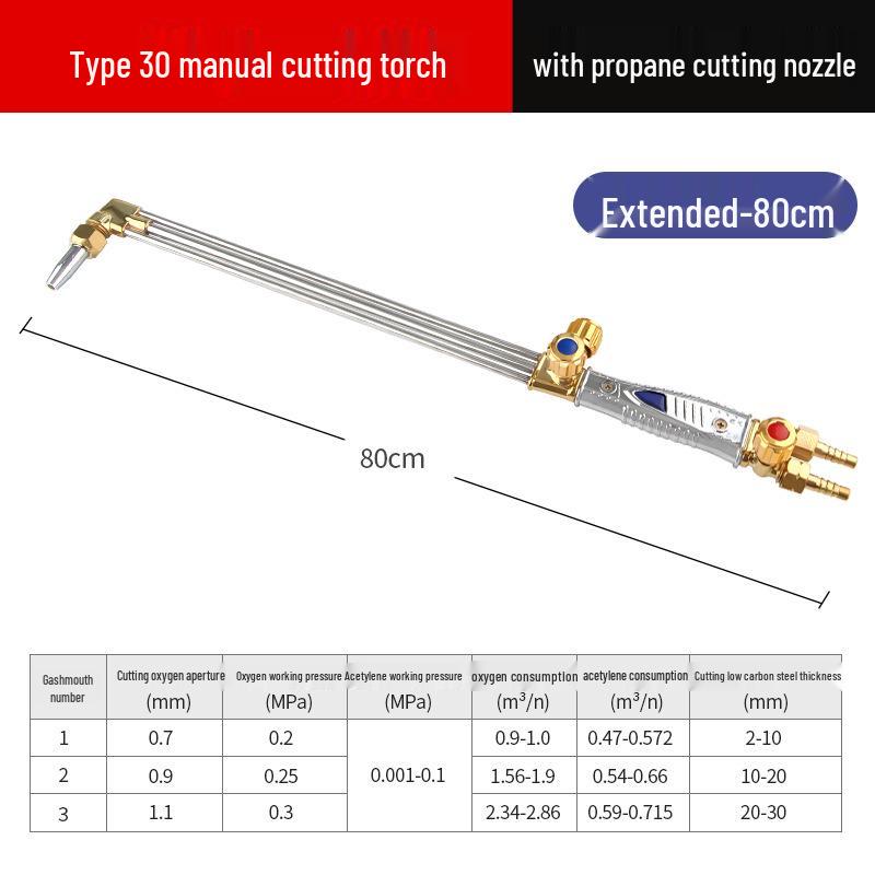 Stainless Steel Explosion-Proof 30 Type Acetylene/Propane/Oxygen Three-Tube Cutting Torch