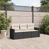 Vidaxl 3-Cz. Set da Salotto per Giardino, Cuscini, Rattan Nero PE