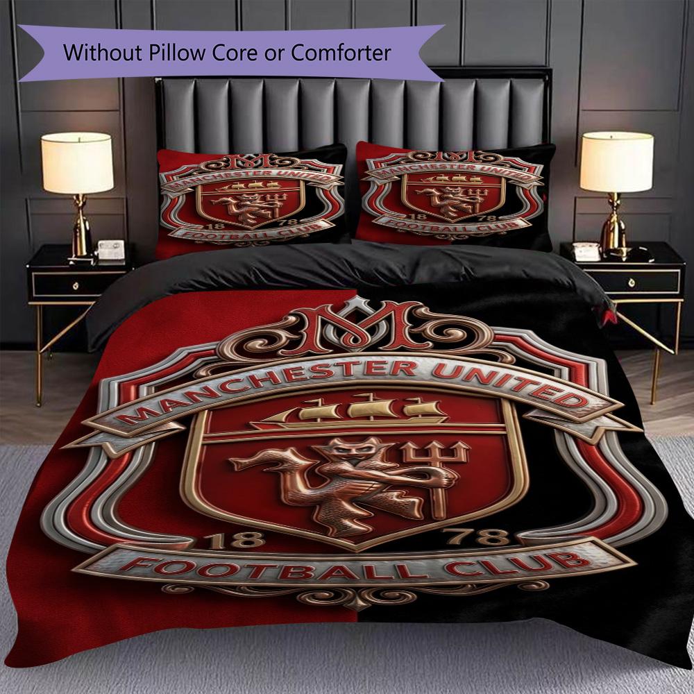 Glory Devils Rise Three-piece set (1 * duvet cover + 2 * pillowcase, without core) 2D Flat Duvet cover and pillowcase Bedding set Soft and comfortable