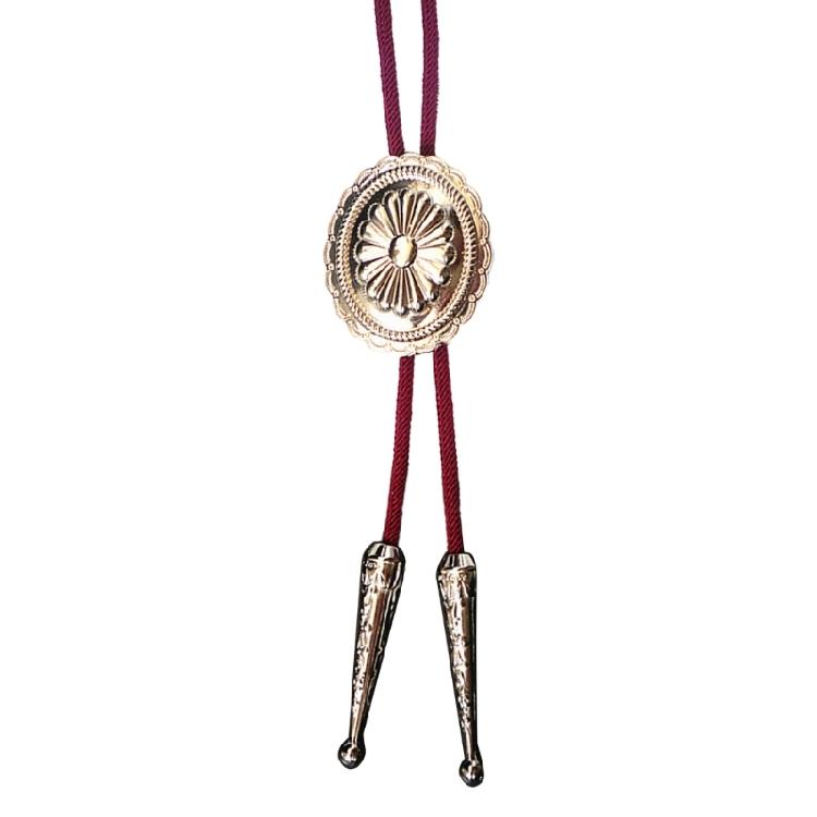 

Bolo Tie for Women Men Western Cowboy Bolo Tie Vintage Metal Flower Braided Rope Necktie Feathered Pendant Necklace