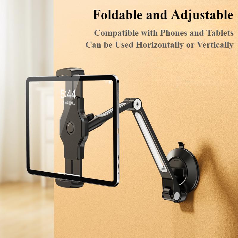 Oatsbasf Saugnapf Tablet Ständer Halter 360° Drehbar Langer Arm Verstellbare Handy Tablet Halterung für iPhone iPad 4,7-12,9" Geräte