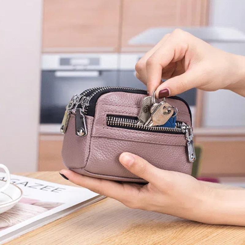 Genuine Leather Women's Wallet Clutch Purse Bag with Big Storage Capacity and Wrist Strap