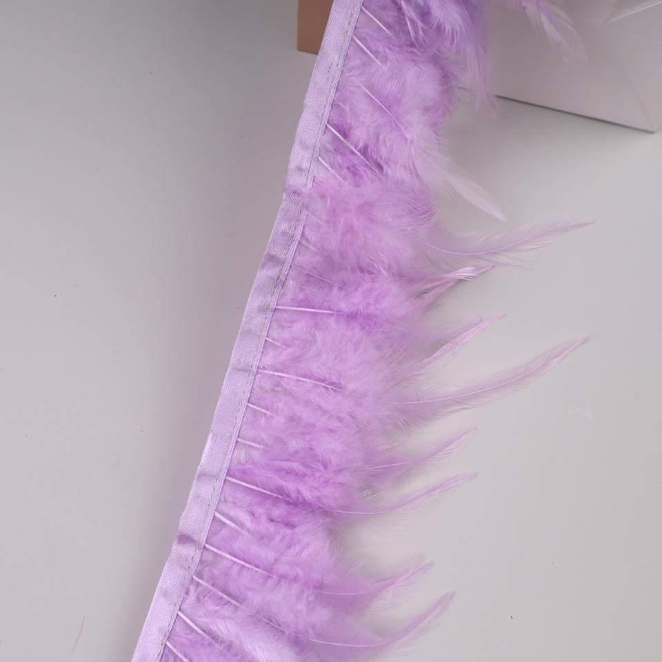 10Meters Hackle Feather Trim Rooster Neck Feather Ribbon Pheasant Feathers Fringe for Crafts Accessories Sewing Decoration