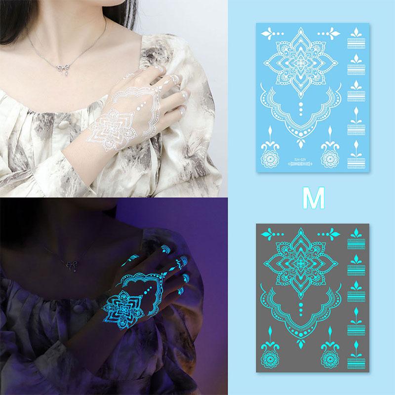 Glow In Dark Temporary Tattoo Stickers Temporary Waterproof Long Lasting Tattoos Stickers