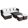 VidaXL Garden Lounge Set 4 Pcs with Cushions Wicker Brown 42585