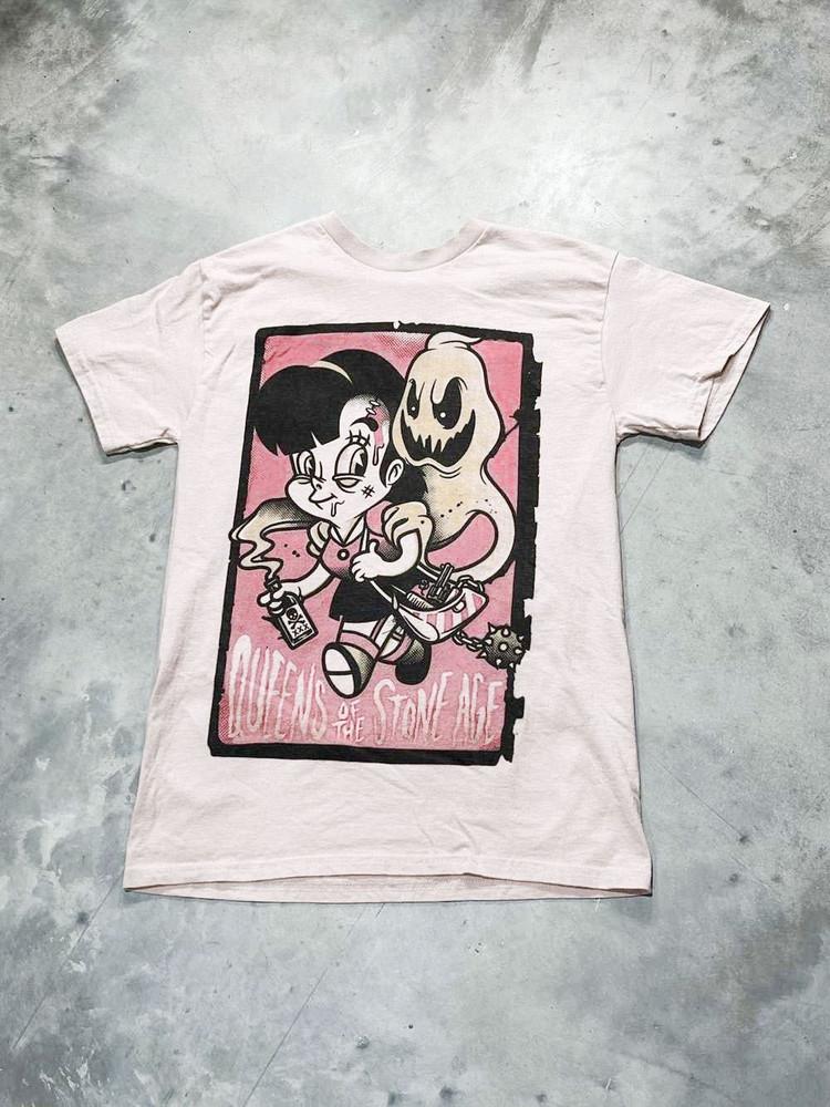 Редкий! Queens Of The Stone Age Светло-розовая футболка Унисекс от S до 5XL El905 M