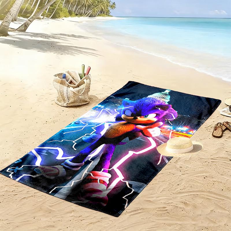 1pc SONIC Beach Towel, Outdoor Activities Perfect Summer Travel Supplies, As A Gift for Festivals