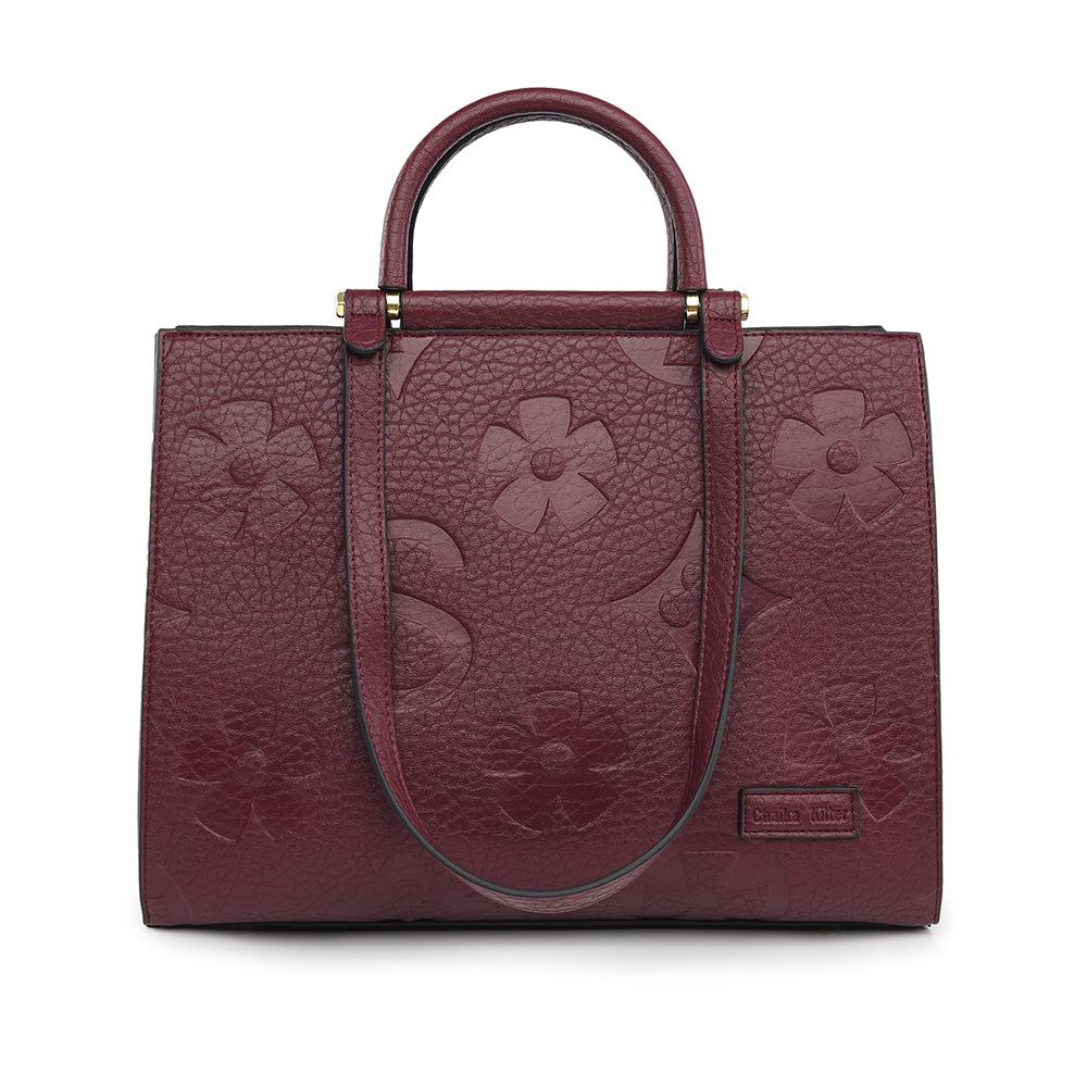 Tote Bag European And American Fashion Embossed Large Bag Simple High-end Commuter Bag