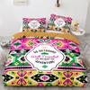 Tribal Duvet Cover Set Secret Tribe Pattern In Bohemian Style Decorative Polyester Bedding Set with Pillowcase King Queen Size