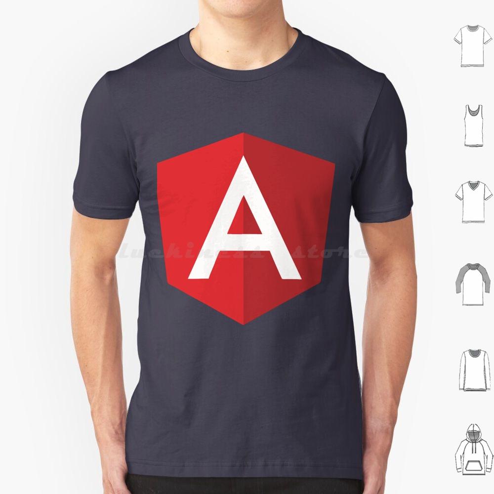 Angular Logo T Shirt Cotton Men Women DIY Print Angular Javascript Angularjs Js Programming Logo Angular Js Development Web
