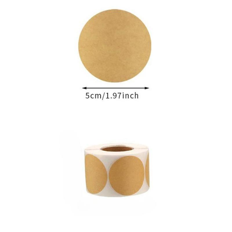 500 Stickers Kraft Paper Circular Self-adhesive Label Paper Project Classification Name Sticker Personalized Convenient Label